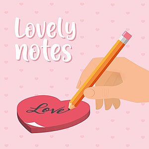 Legami Adhesive Notepad - Lovely Notes Heart, none